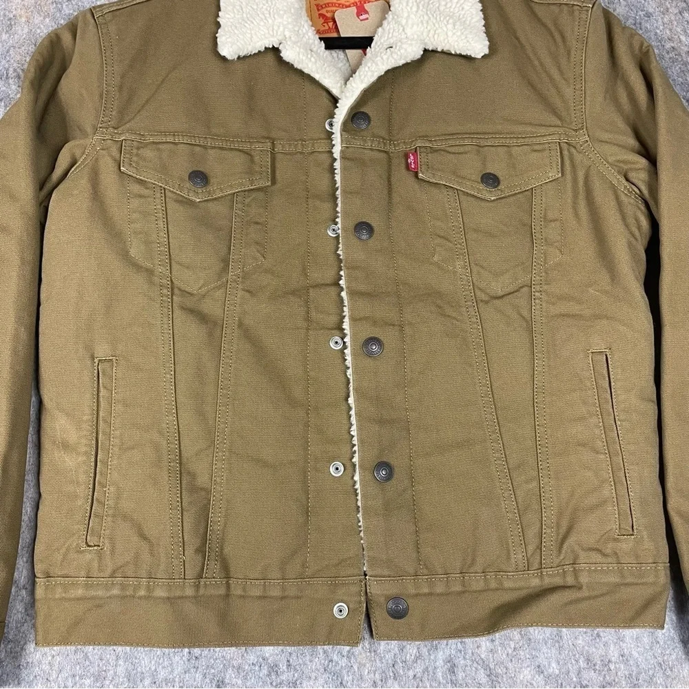 Levi’s Iconic Cozy Durable Warm Canvas Sherpa Lined Trucker Jacket - NWT - Sz S